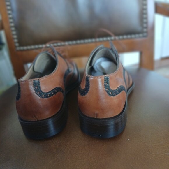 Interesting mens leather wing tips. New and Unworn.. - Picture 4 of 8
